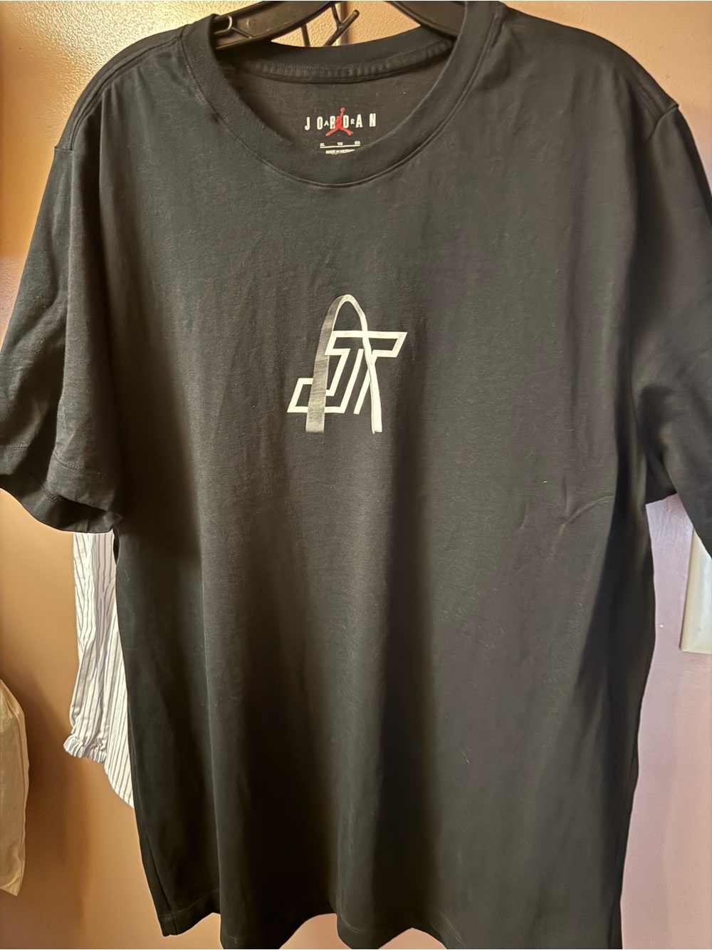 Jordan Black Short Sleeve Logo Tee with White Graphic